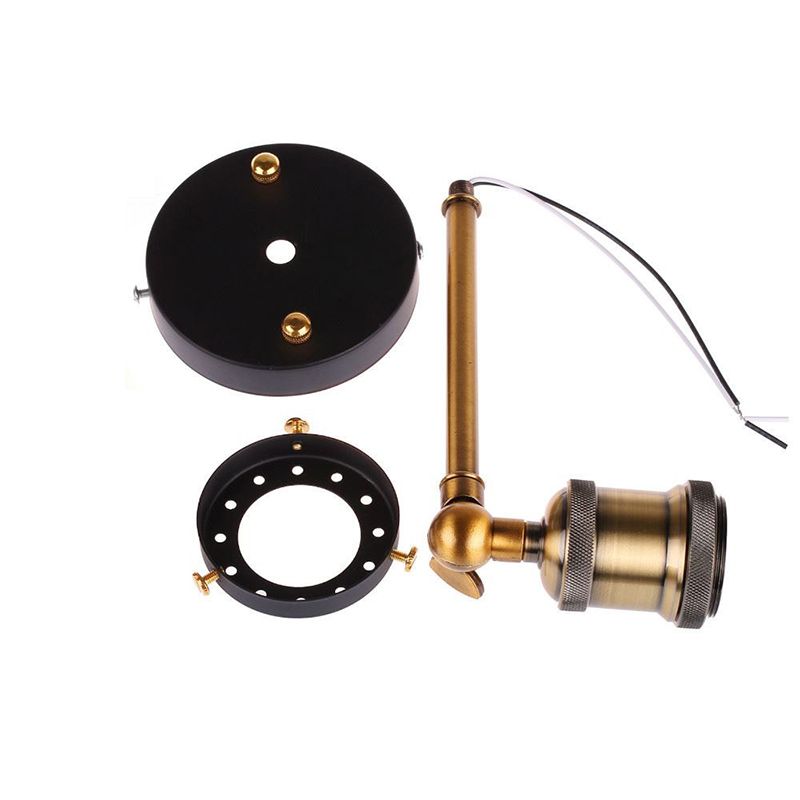 Armed Shape Wall Lamp Industrial Style Metal 1 Light Sconce in Brass