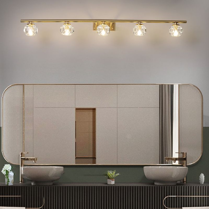 Multi Light Wall Sconce Postmodern Style Crystal Wall Lighting for Bathroom