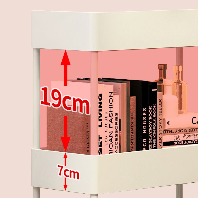 Modern Style Bookshelf Open Back Vertical Bookcase with Caster Wheels