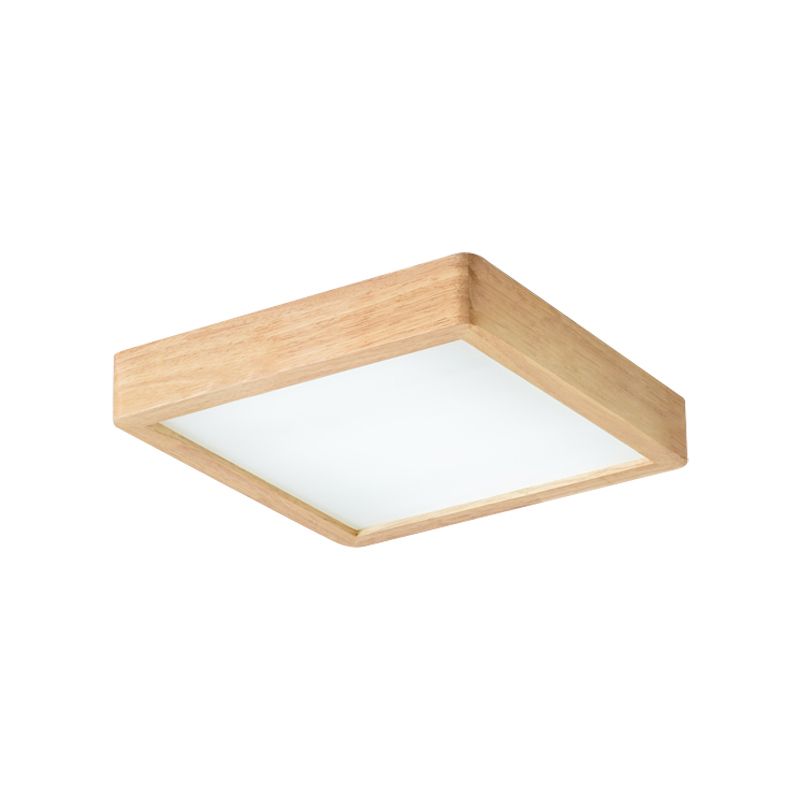 Illuminazione da incasso a soffitto a LED nordica in legno quadrato/rettangolo/a scacchi da 14"/21,5"/37,5" con paralume acrilico, luce calda/bianca