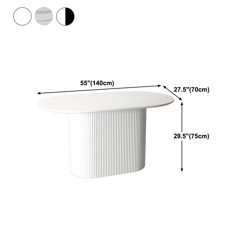 Muebles con base de pedestal, colección de comedor ovalada de estilo sencillo para el hogar