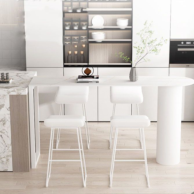 Modern Stone Bar Table Set 1/3/5 Pieces Counter Table with Backless Stools