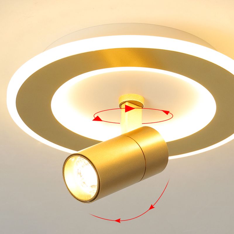 Modern LED Flush Mount 1 Spotlight Metal Ceiling Mounted Light for Hallway