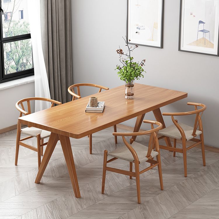 Rectangle Dining Table Pine Solid Wood Dining Table with 4 Legs for Dining Room