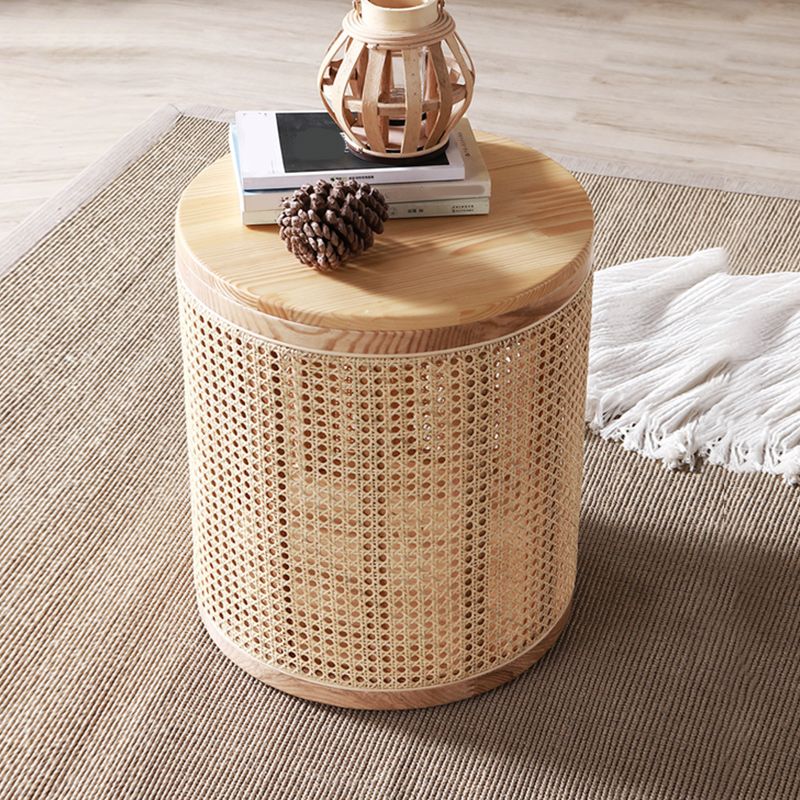15" Wide Contemporary Corner Table Wood Round Storage Accent Side Table