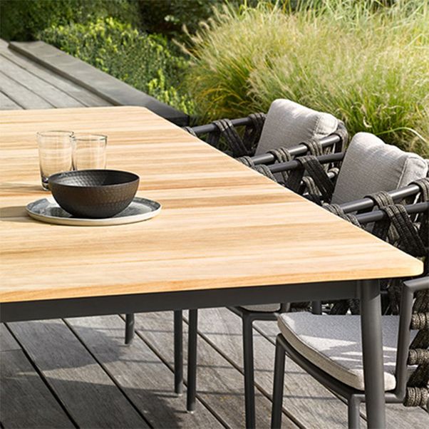 Boho Style 1/3/5/7 Pieces Metal Dining Set Wood Dining Table Set for Outdoor