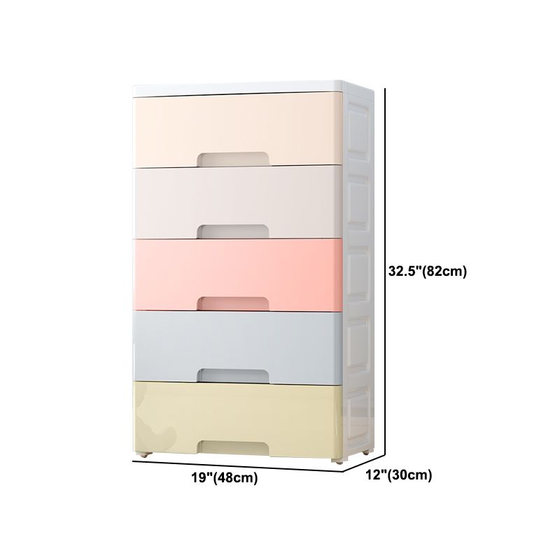 Contemporary Plastic Storage Cabinet With Drawer Non-Hanging Armoire