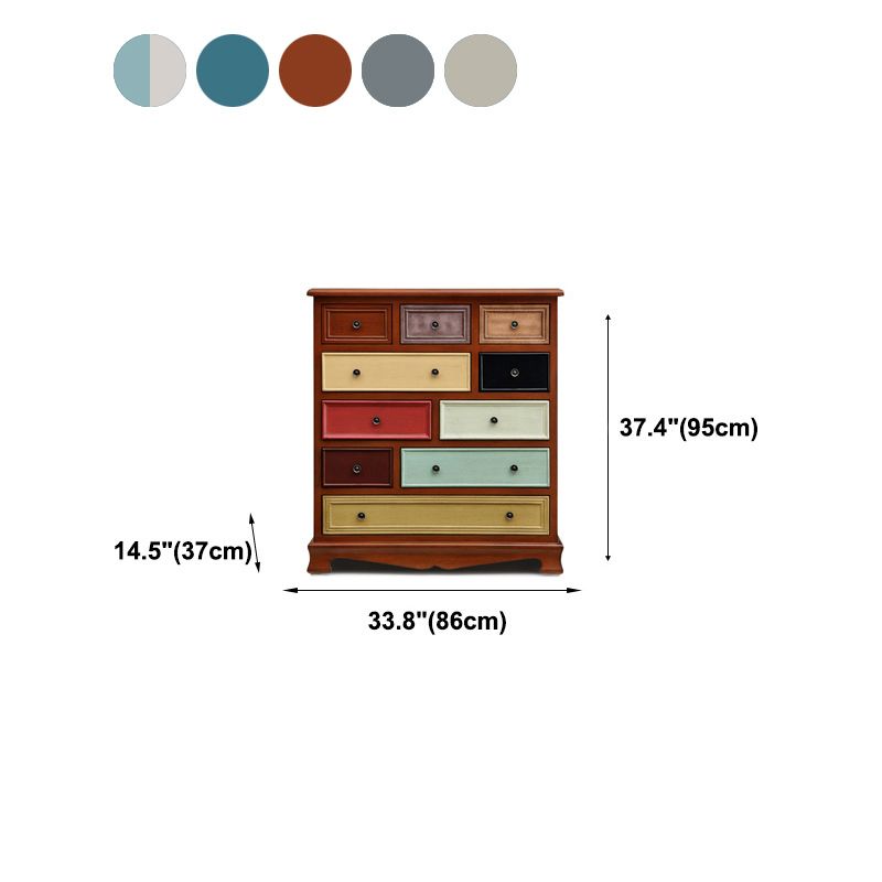 Vintage Storage Chest Bedroom Solid Wood Lingerie Chest with Drawers