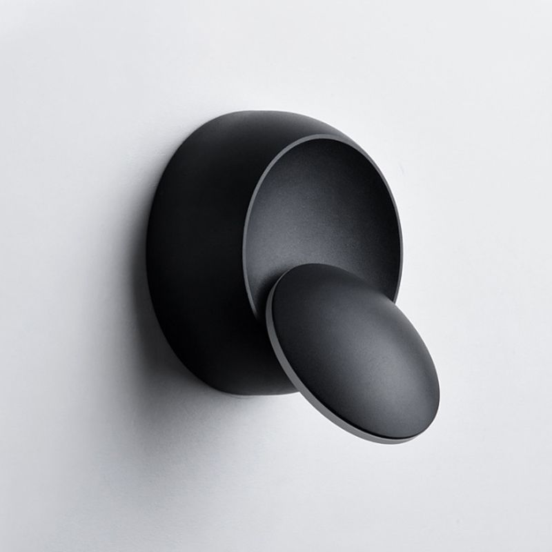 Black/White Finish Rounded Wall Lamp Simple Style LED Aluminum Sconce Lighting for Stairway