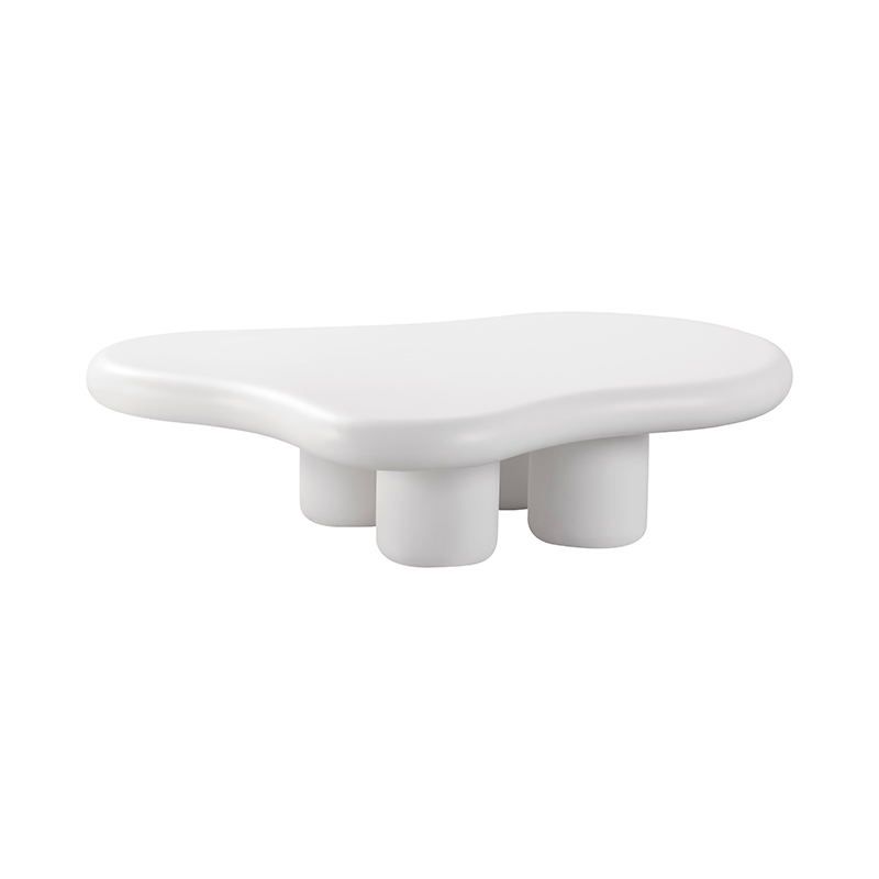 White/black Four Legs Coffee Table Plastic Cocktail Table for Living Room