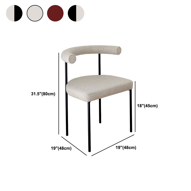 Open Back Dining Side Chair Contemporary Armless Dining Chairs for Home