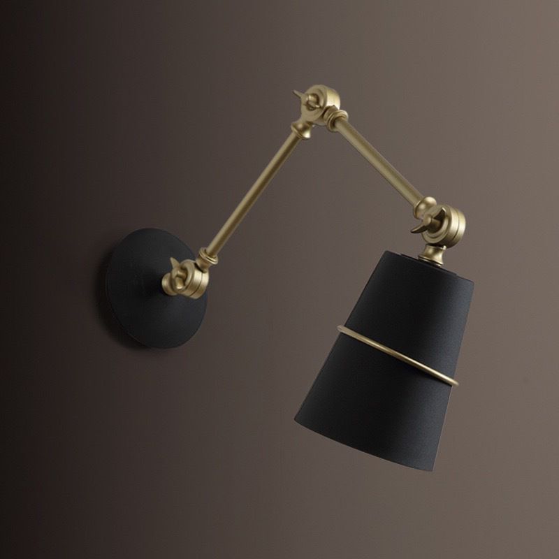 Nordic Metal Wall Light Bucket Shape Adjustable Wall Sconce for Living Room