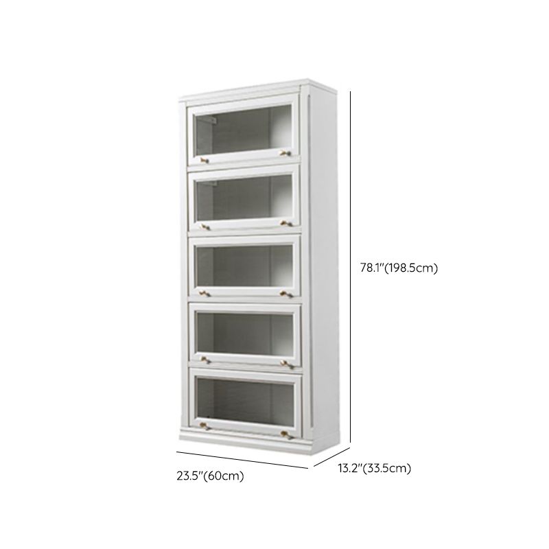 White Standard Bookcase Contemporary Wooden Bookshelf with Shelves