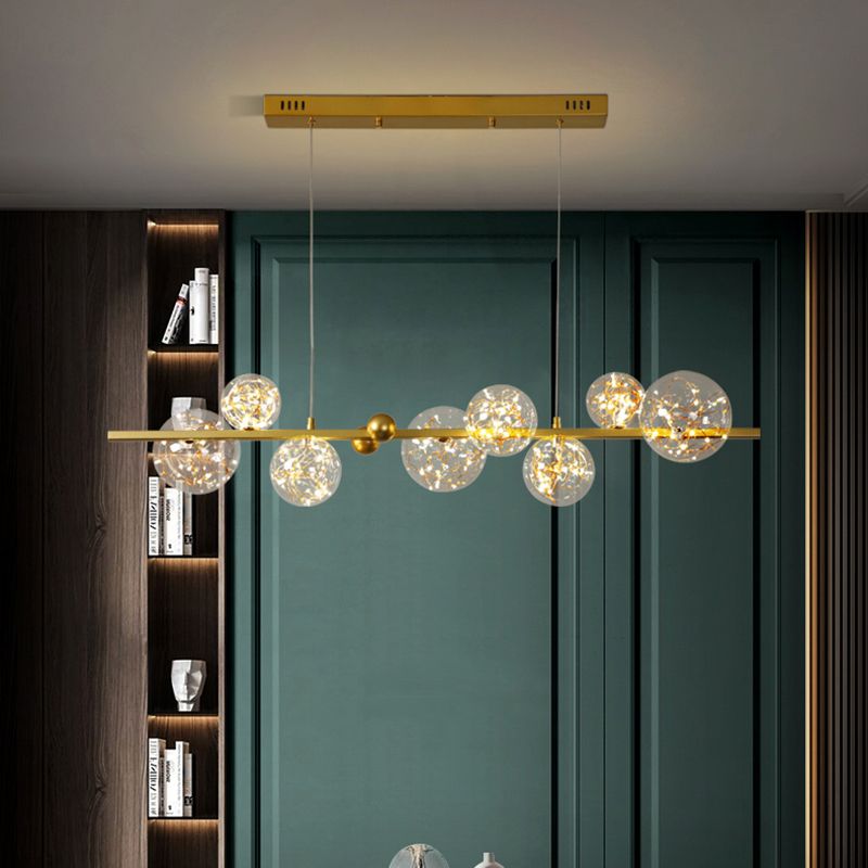 8 Light Kitchen Island Pendant Linear Chandelier Contemporary Island Lighting