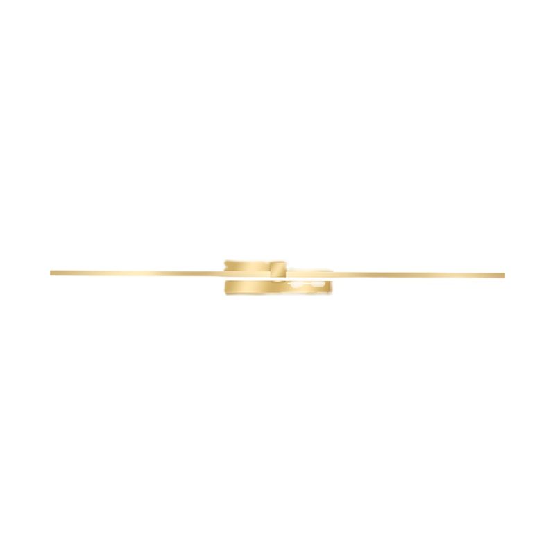 Strip Minimalist Mirror Light Nordic Style LED Wall Sconce in Gold for Bathroom