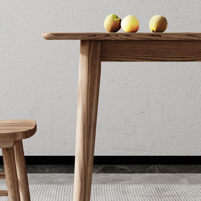 Legno rettangolo in tavolo da pranzo marrone Tavolo di cenere moderno con 4 gambe per il ristorante