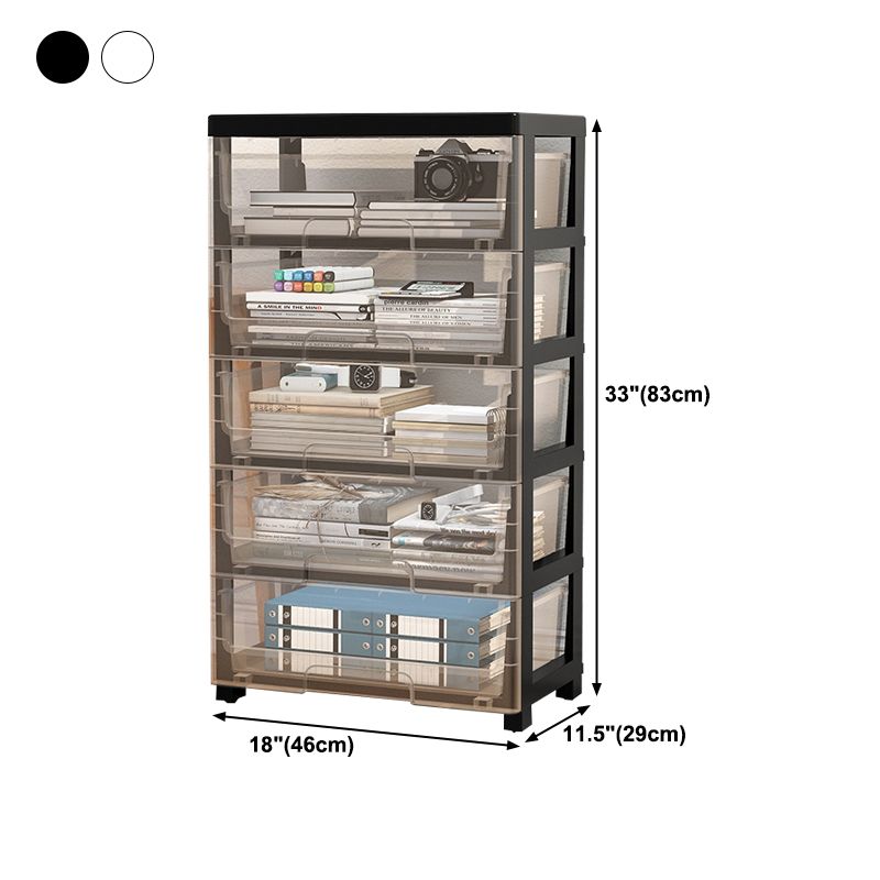 Modern Style Bookshelf Closed Back Plastic Bookcase for Home Office