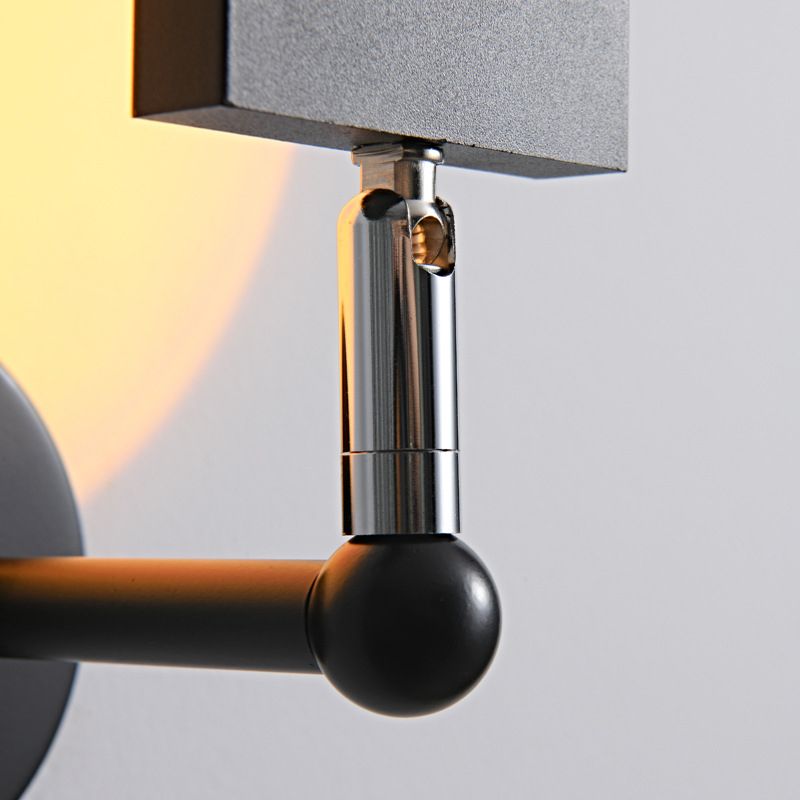 Minimalist Rectangular Sunset Light Aluminum Living Room LED Wall Lamp in Black