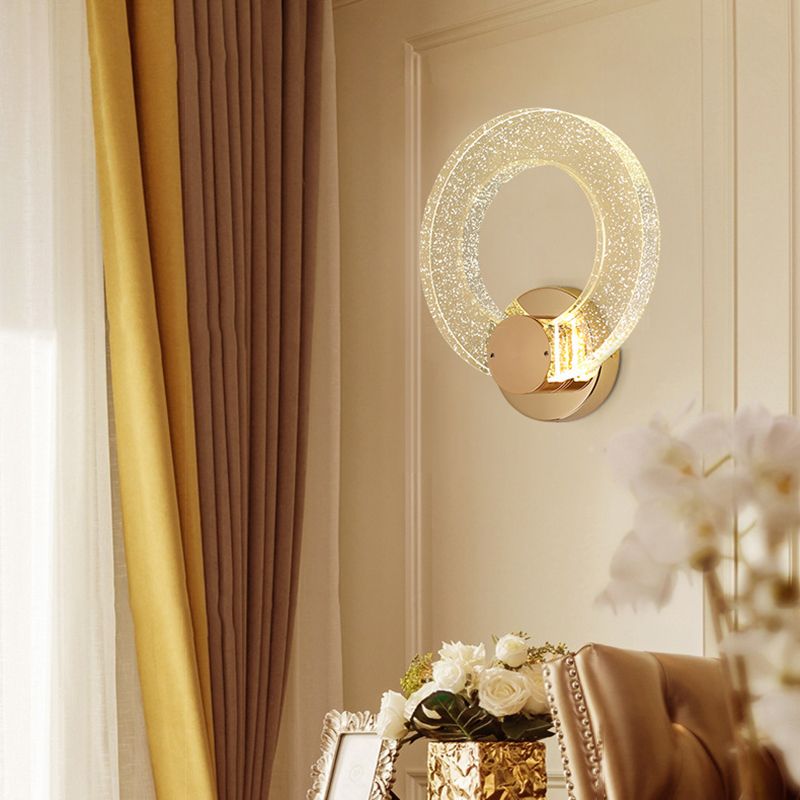 1 Light Circle Wall Lamp Simplicity Metal Wall Mounted Light Fixture