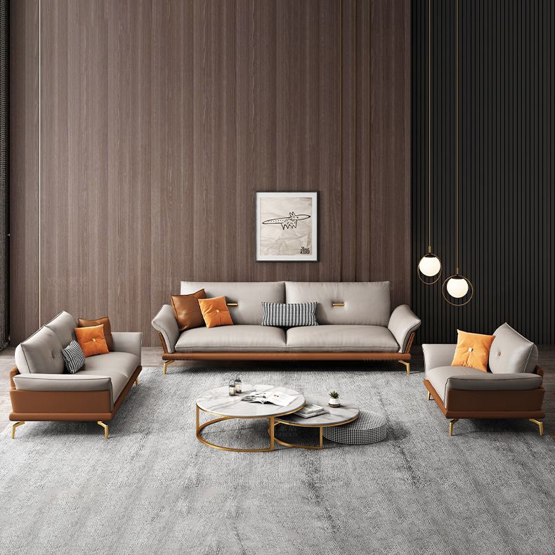 Modern Cushions Sofa 37.40" D x 34.64" H Flared Arm Sofa for Living Room