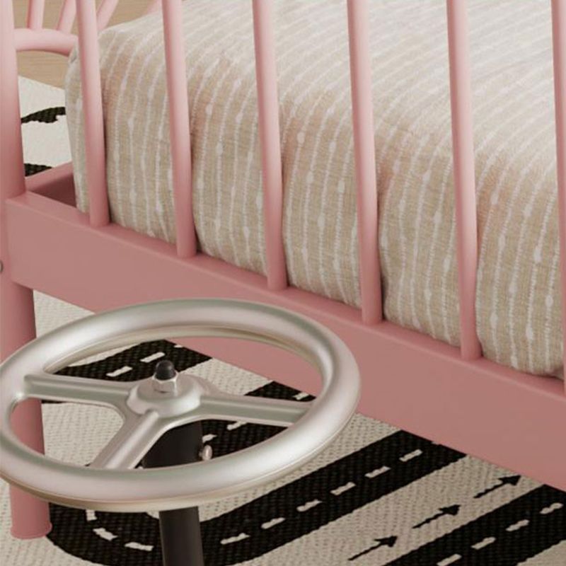 Glam Standard Bed Metal Open-Frame Bed with Rectangular Headboard