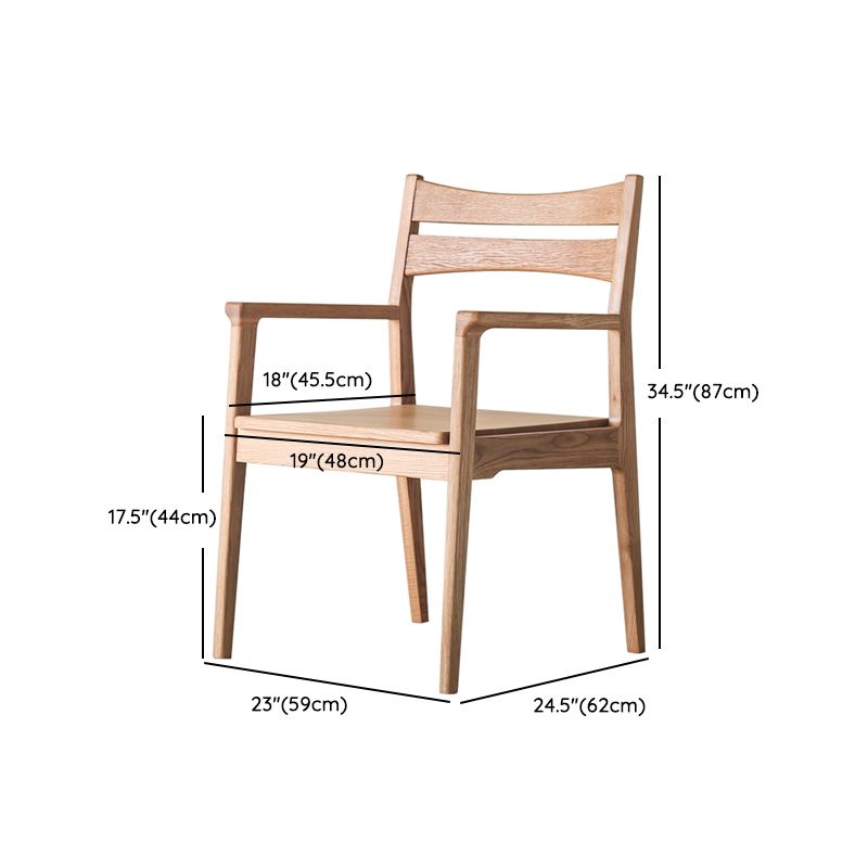 Modern Style Dining Chair Wooden Open Back Arm Chair for Living Room