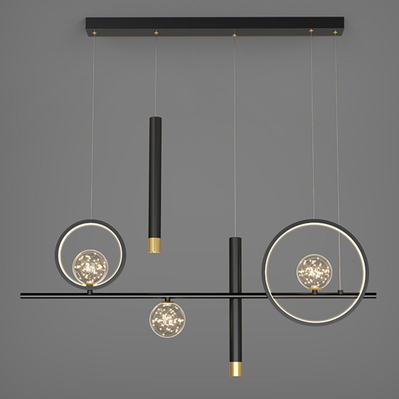 Modern Minimalist Minimalist Linear Isola Luci Luci in metallo Pla lampadario per soggiorno