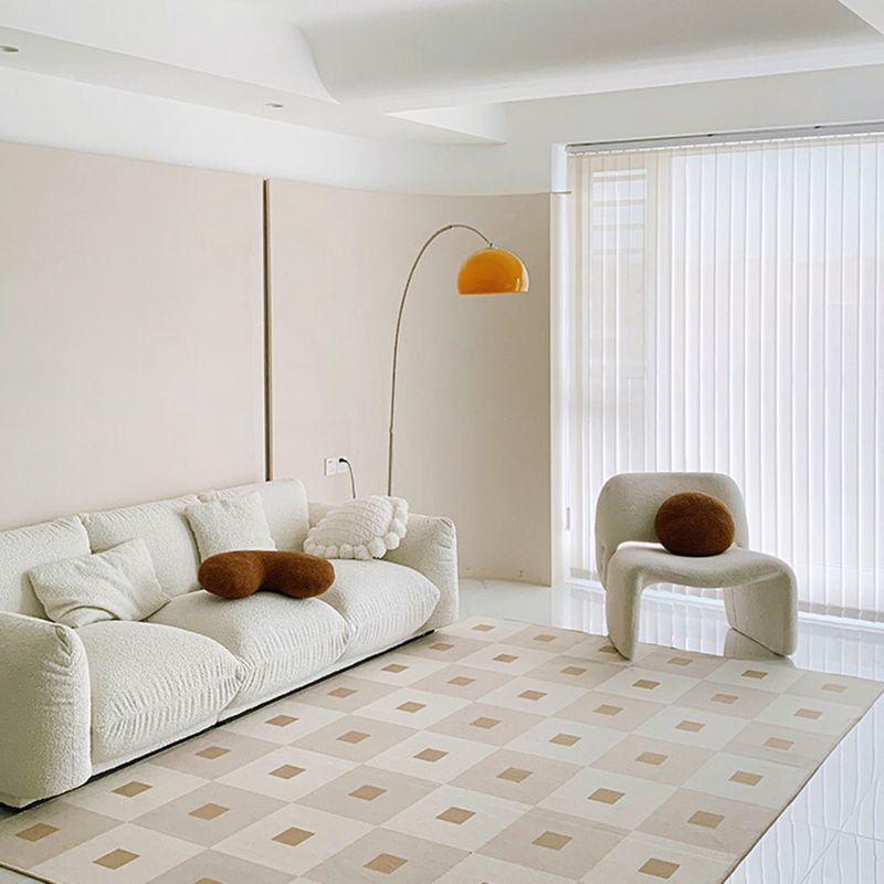 Dark Gray Modern Rug Polyester Pattern Area Rug Stain Resistant Rug for Living Room