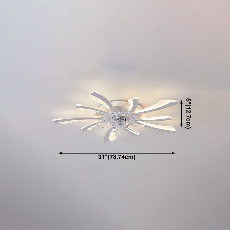 Nordische Metall Deckenlüftungslampe Multi-Head-LED-Flush-Montage-Leuchte mit klarem Kunststofflüfterblatt