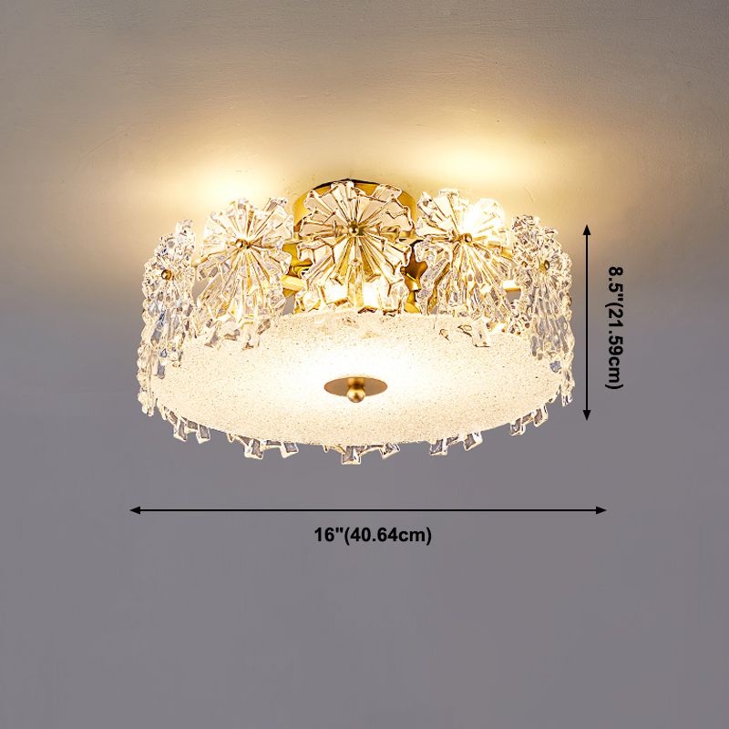 Plafonnier de forme ronde, montage encastré en fer de Style Simple et moderne avec abat-jour en verre pour allée et chambre à coucher