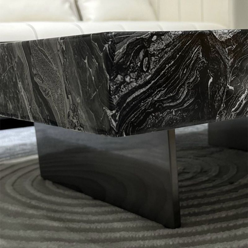 11"H Contemporary Cocktail Table Stone Square Coffee Cocktail Table