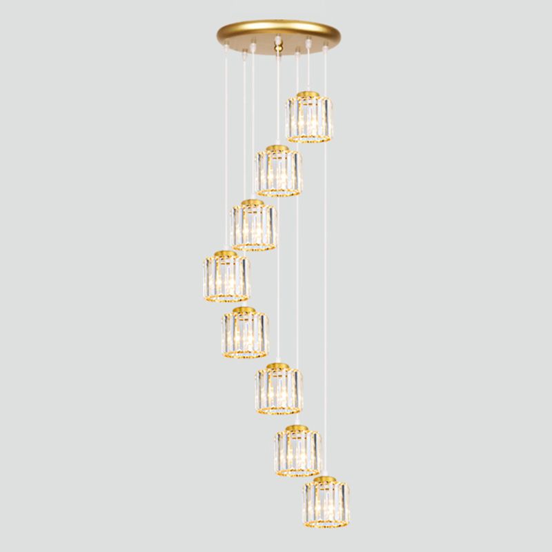 Geometrischer Schattenstreppenhänke Lichtglas zeitgenössischer Multi -Licht -Anhänger