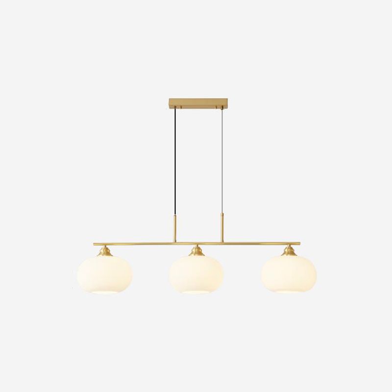 3/4-Light Contemporary Kitchen Island Lighting Shaded Ceiling Light in Golden/Black