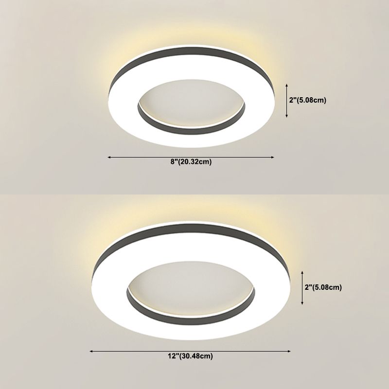 Acrylic Circular LED Flush Mount in Modern Simplicity Lacquered Iron Ceiling Light for Bedroom