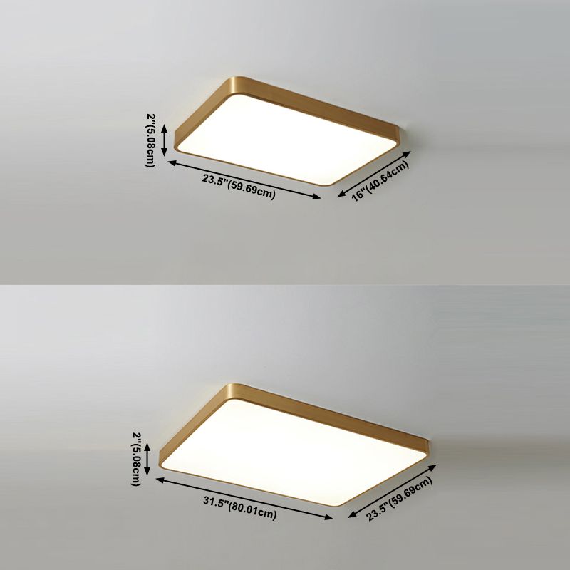 Nordic Modern Style Geometric Ceiling Lamp Copper 1 Light Flush Mount Lamp for Bedroom