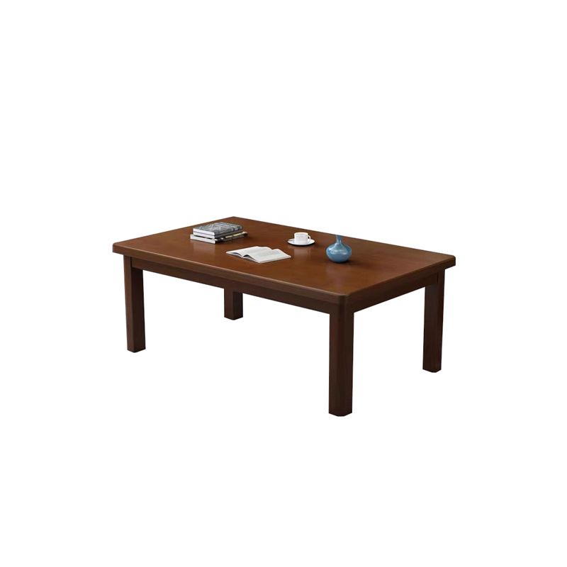Modern Style Solid Wood Top Walnut/wood Color Rectangular Coffee Table
