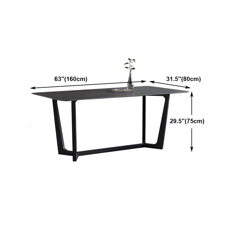 Modern 1/2/3/5 Pieces Dinette Set with Black Sintered Stone Top Rectangle Dining Table Set