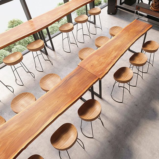 Rectangular Solid Wood Bar Table Set Industrial 1/2/5/7 Pieces Counter Table Set