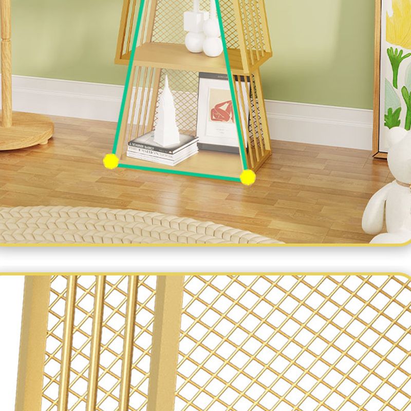 Glam Metal Bookshelf Geometric Shelf Bookcase for Study Room