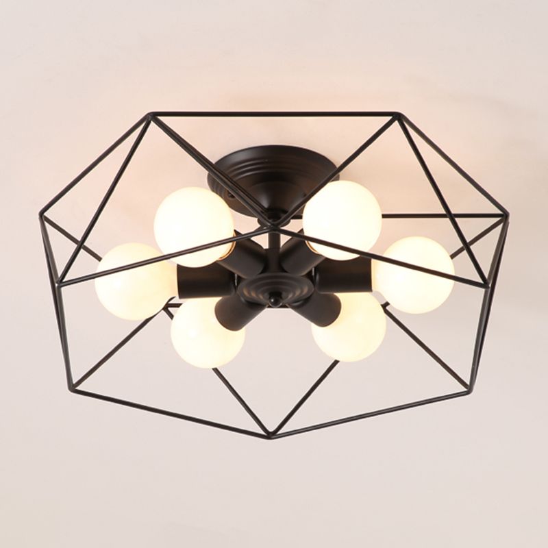 Metalen geometrische schaduw spoel plafondlicht industrieel multi lights plafondlamp armatuur