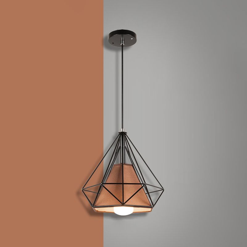 1 pendentif en diamant léger pendentif de plafond en métal industriel avec cordon suspendu pour restaurant