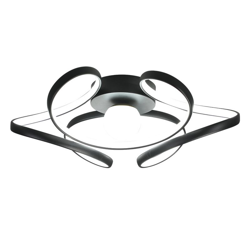 Metal Twist Flush Mount Ceiling Light Minimalist LED Flush Mount Fixture with Ball Acrylic Shade