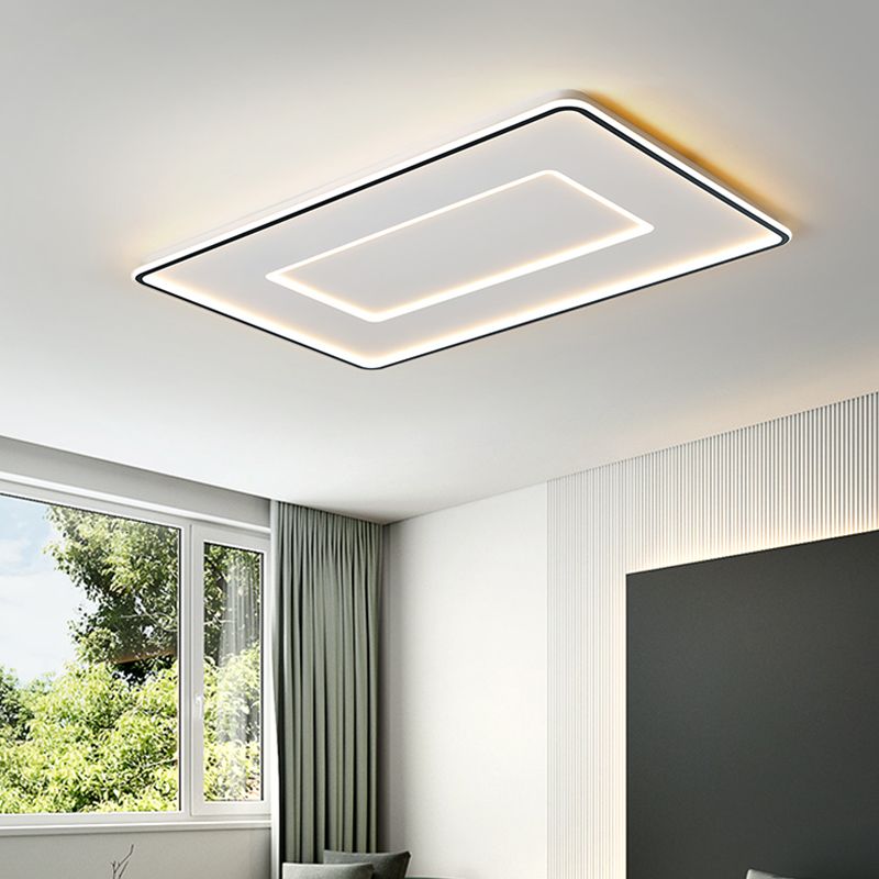 Luminaire de plafond encastré carré contemporain en métal pour chambre à coucher