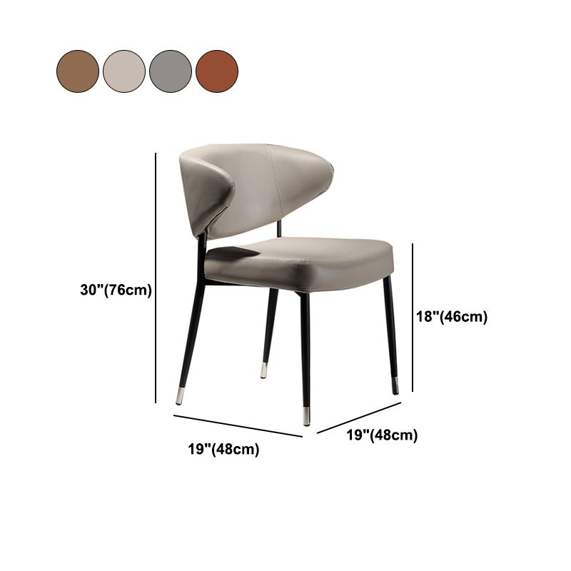 Contemporary Chairs Open Back Dining Side Chairs with Metal Legs for Kitchen