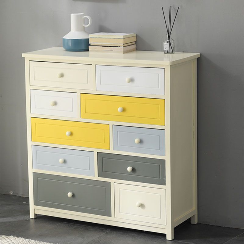 Glam Chest Bedroom Solid Wood Storage Chest in White with Drawers