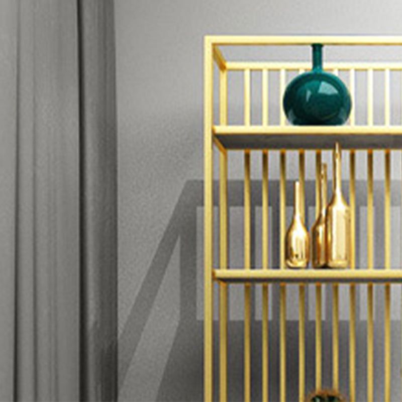 12" D Black / Gold Bookshelf Modern Iron Frame Open Storage Bookcase with Multi Shelves