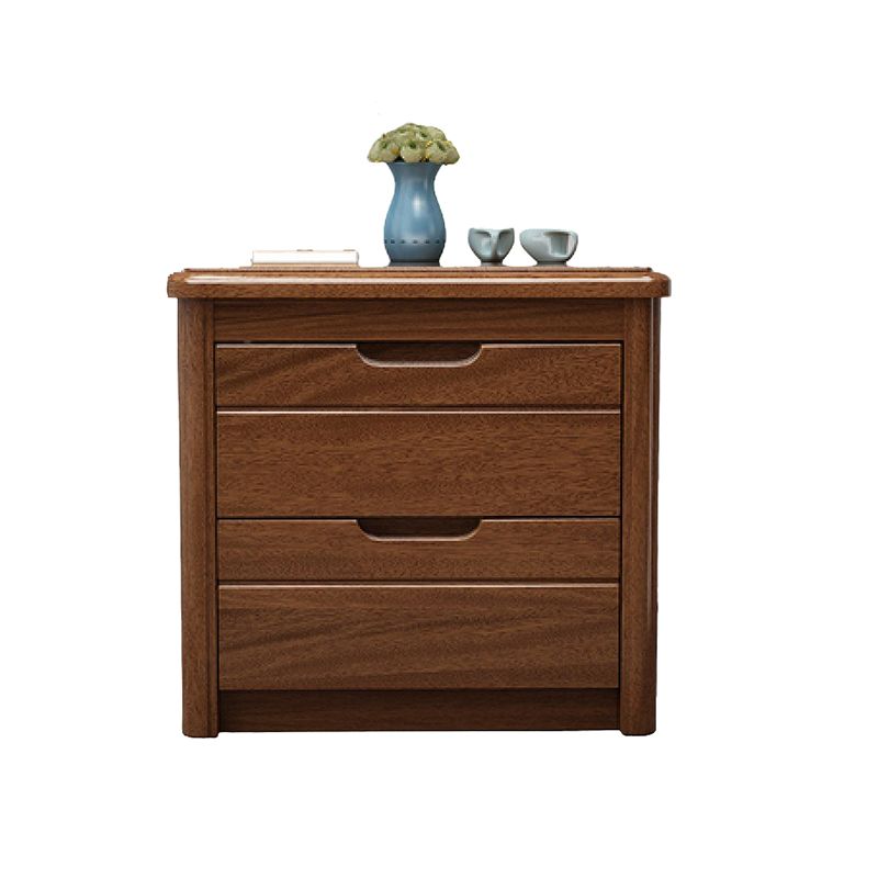 Rectangle Brown Walnut Accent Chest with Drawers Modern Chest