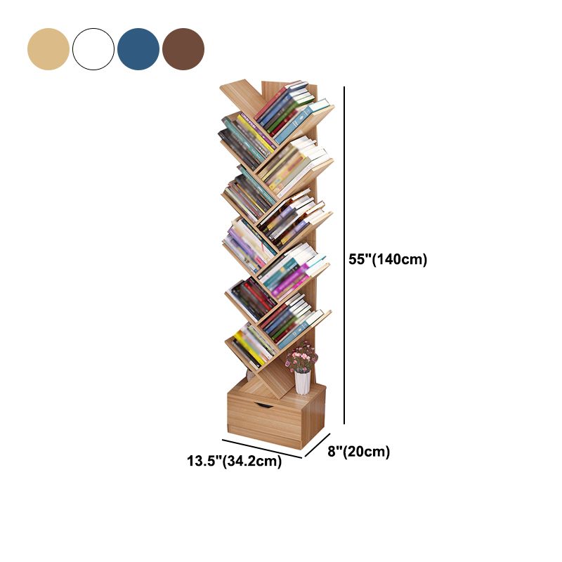 Scandinavian Style Shelf Bookcase Closed Back Bookcase for Office and Home