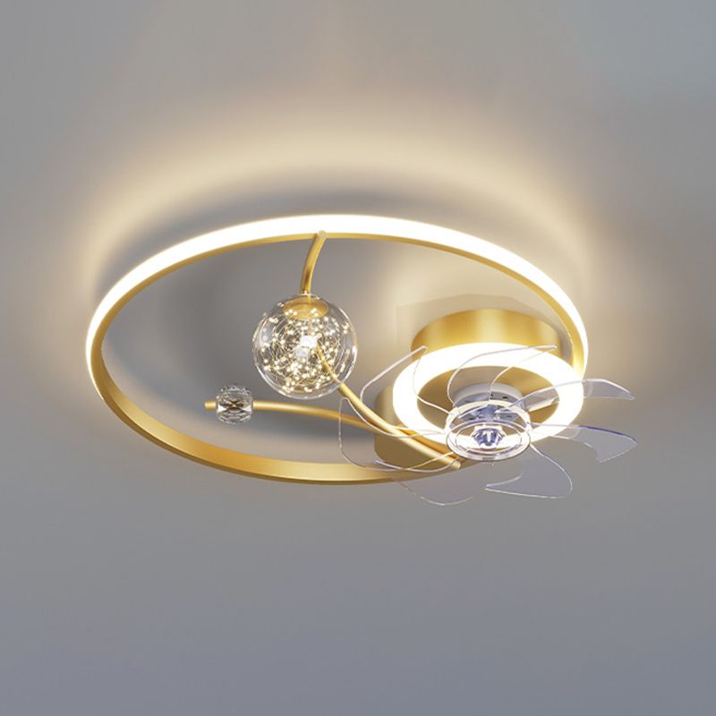 Multi Light Ceiling Fan Lighting Modern Style Metal Ceiling Fan Light for Bedroom