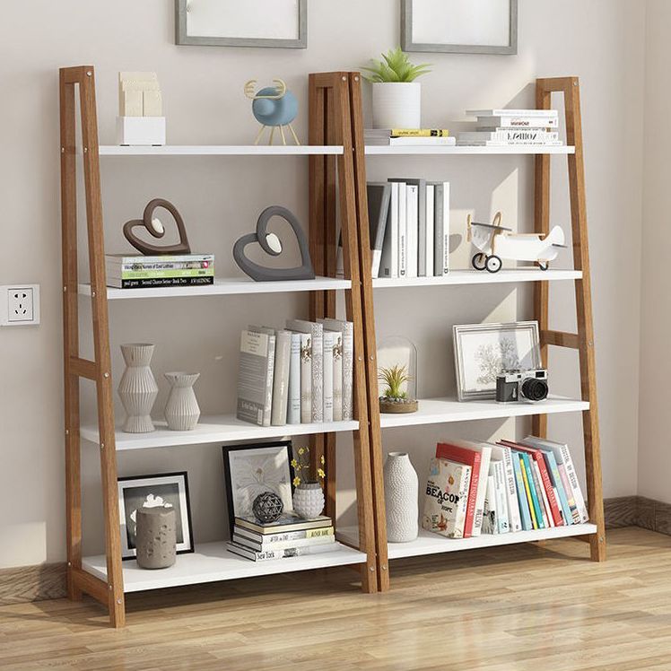 Modern Solid Wood Bookcase Ladder Bookshelf for Any Room, 12" W